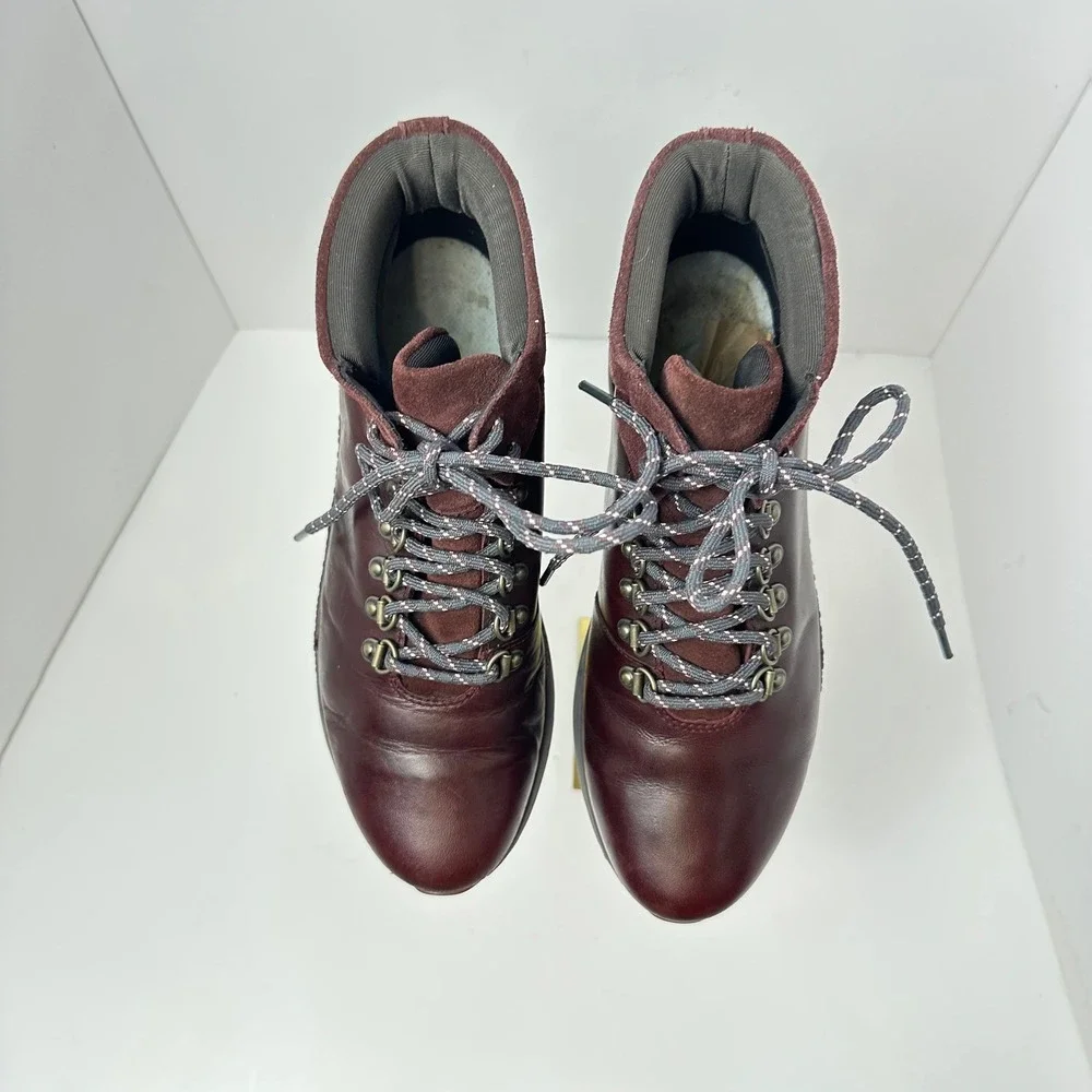 Timberland Kiri Up Waterproof Hiker Boots Burgundy Leather Suede Womens 8.5‎